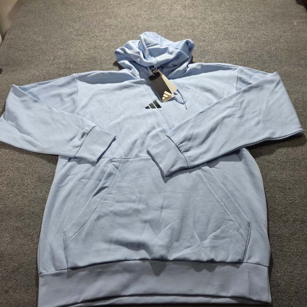 Adidas Feel Cozy Hoodie Size LT Light Blue Pullover Sweatshirt